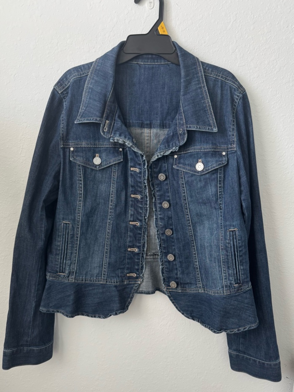 White House Black Market Women's Dark Blue Denim Jacket size Large
